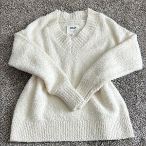 Aerie Women's Soft Cream V-Neck Sweater